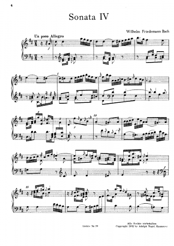 Bach - Sonata No. 4 F.3 - Score