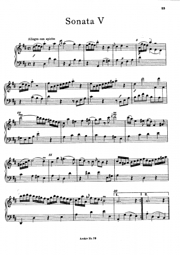 Bach - Sonata No. 5 F.4 - Score