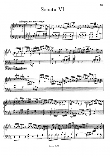 Bach - Sonata No. 6 F.5 - Score