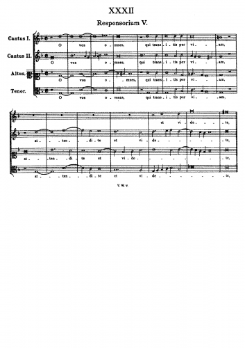 Victoria - O vos omnes, qui transitis per viam - Chorus Scores Responsorium for Tenebræ - Score