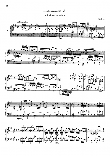 Bach - Fantasie in E Minor - Score