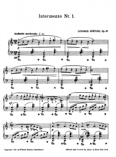 Ró?ycki - 4 Intermezzi - Score