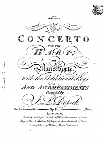 Dussek - Concerto for Harp or Piano