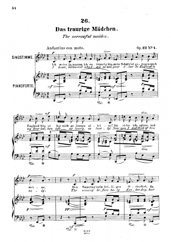 Franz - 6 Gesänge, Op. 23 - No. 4 - Das traurige Mädchen (The sorrowful maiden)