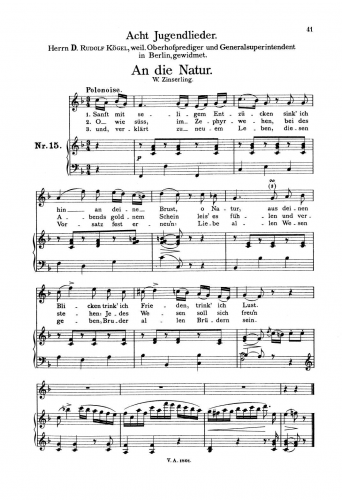 Loewe - 8 Jugendlieder - Score