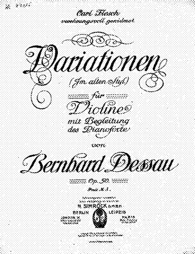 Dessau - Variationen im alten Style - Scores and Parts
