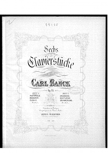 Banck - 6 Clavierstücke - Piano Score