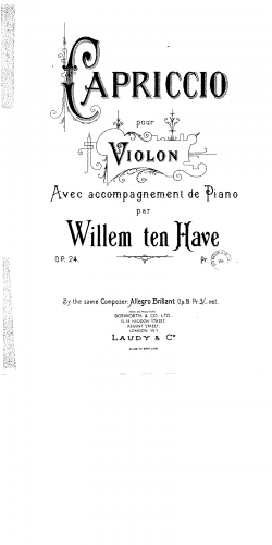 Have - Capriccio for Violin and Piano - Scores and Parts