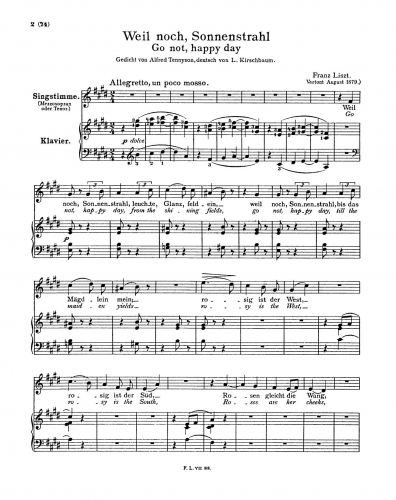 Liszt - Go Not, Happy Day - Score