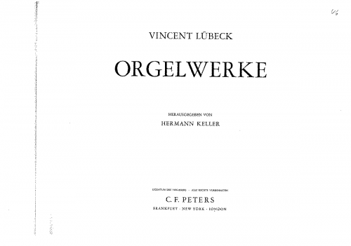 Lübeck - Organ Works - Score