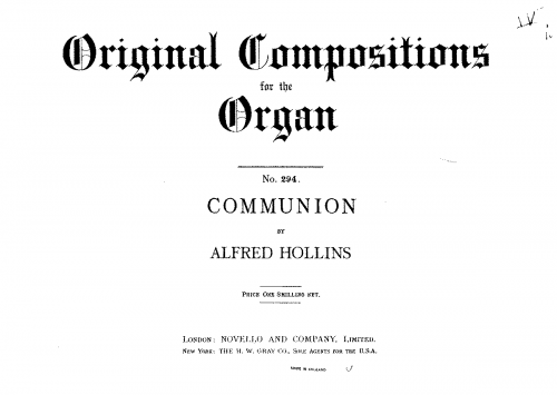 Hollins - Communion - Score