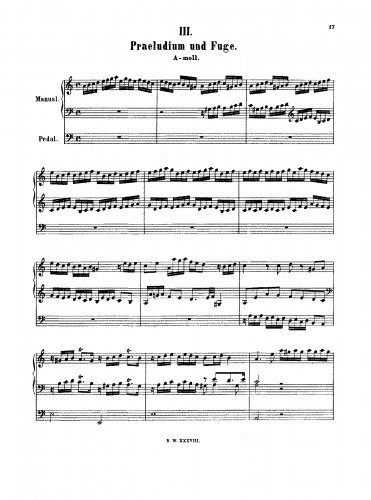 Bach - Prelude and Fugue in A minor - Score