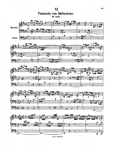 Bach - Fantasia and Imitation - Score