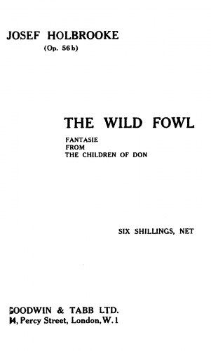 Holbrooke - The Wild Fowl, Fantasie from The Children of Don, Op. 56b - Score
