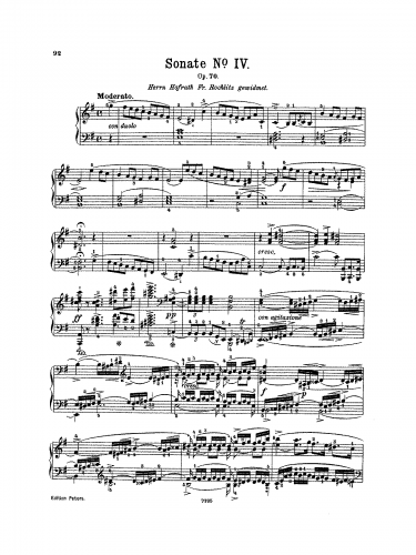 Weber - Piano Sonata No. 4 - Score