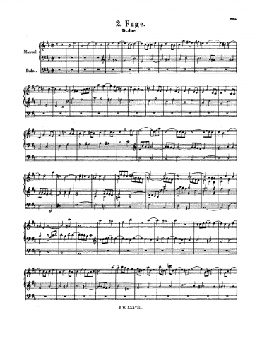 Homilius - Fugue in G major - Score