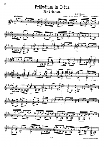 Mertz - Prelude in D - Score