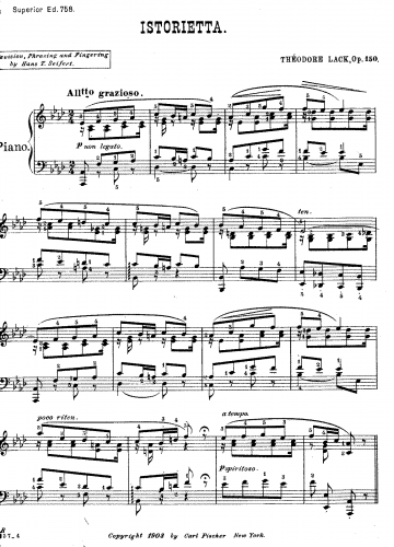 Lack - Istorietta, Op. 150 - Score