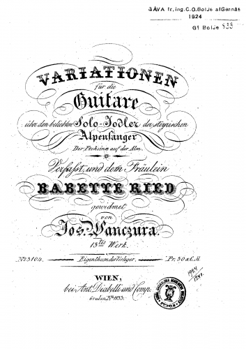 Wanczura - Variations for Guitar - Score