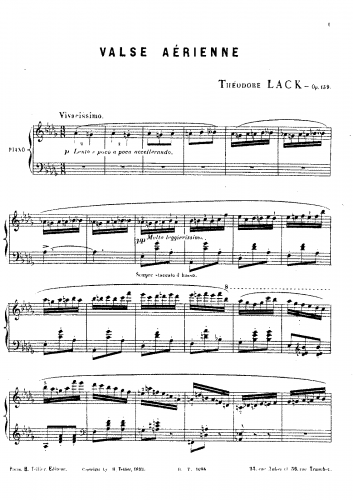 Lack - Valse aérienne, Op. 159 - Score