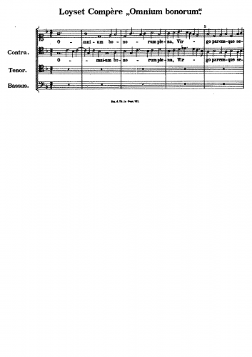 Compère - Omnium bonorum - Score