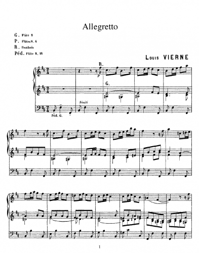 Vierne - Allegretto - Organ Scores - Score