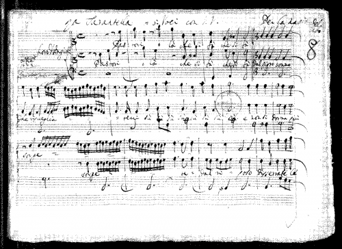 Caresana - Cantata 'La Tarantella' - Score