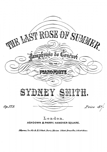 Smith - The Last Rose of Summer, Op. 173 - Score