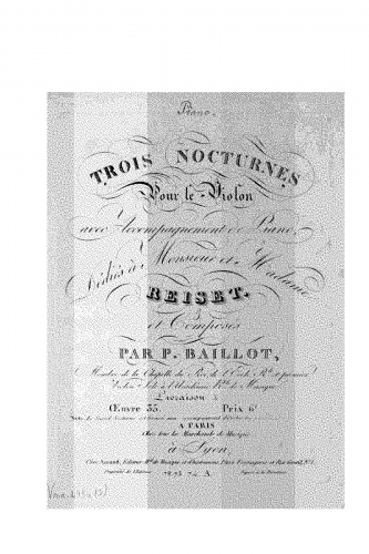 Baillot - 3 Nocturnes, Op. 35 - Scores and Parts