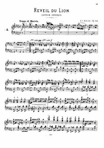 Kontski - Réveil du Lion, Op. 115 - Piano Score