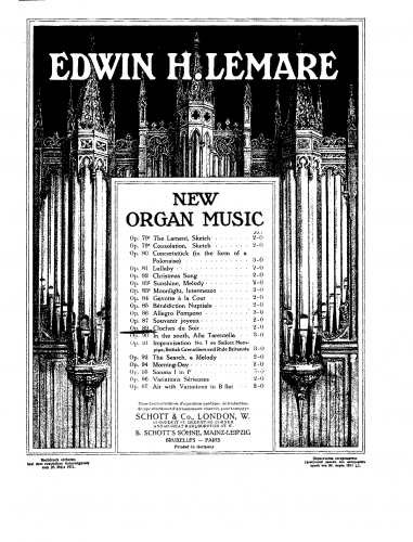 Lemare - Bell scherzo for organ,  Op. 89 - Organ score