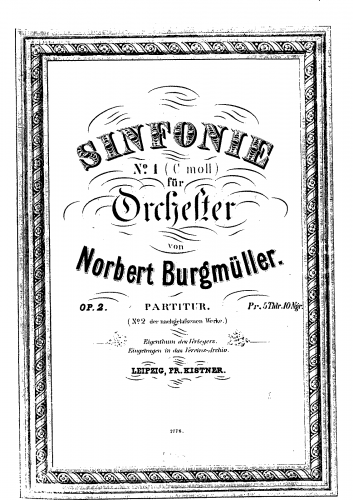 Burgmüller - Symphony No. 1 - Score