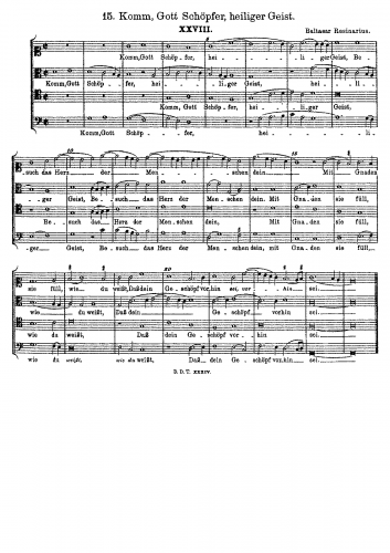 Resinarius - Komm, Gott Schöpfer, heiliger Geist - Chorus Scores - Score