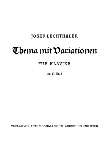 Lechthaler - Thema mit Variationen - Score