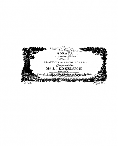 Kozeluch - Sonata for Piano Four Hands - Score