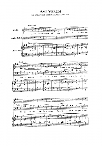 Perosi - Ave Verum a due voci ineguali ed organo - Score