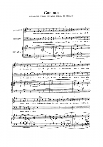 Perosi - Credidi a  2 voci eguali ed organo - Score