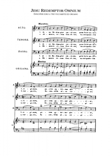 Perosi - Jesu Redemptor Omnium a tre voci miste ed organo - Score