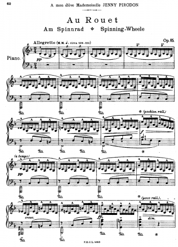 Godard - Au Rouet, Op. 85 - Score