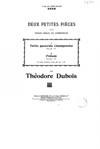 Dubois - 2 Petites Pièces - Score