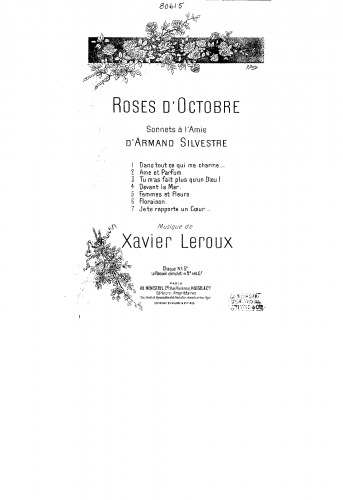 Leroux - Roses d'octobre - Score