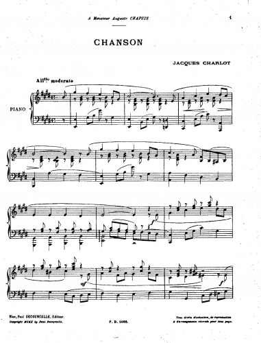 Charlot - Chanson - Score