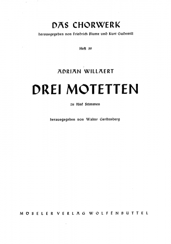 Willaert - 3 Motets - Score