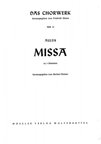 Aulen - Missa a 3 - Score