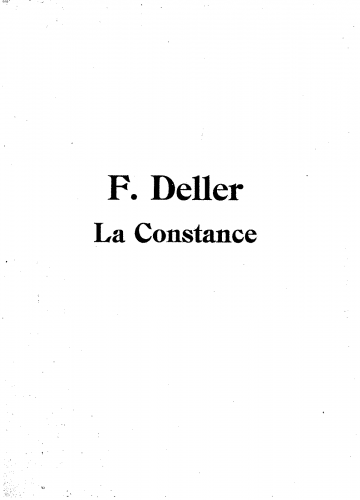 Deller - La Constance - Score