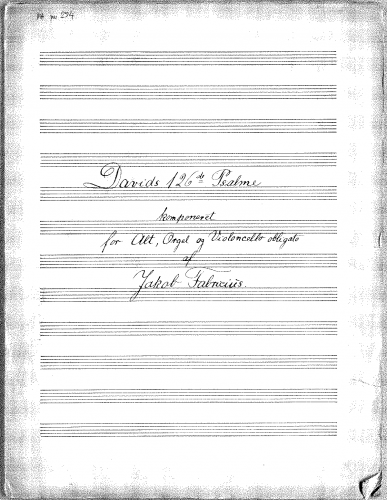 Fabricius - Davids 126th Psalme - Organ score, Cello part