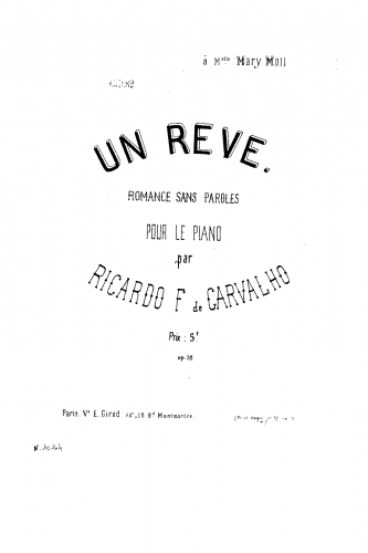De Carvalho - Romance sans parole - Score
