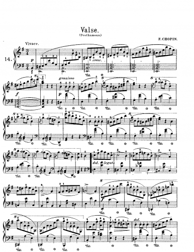 Chopin - Waltz in E major - Piano Score - Score