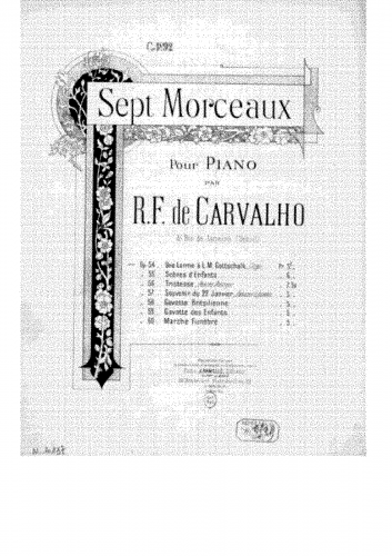 De Carvalho - Une Larme à L. M. Gottschalk - Score