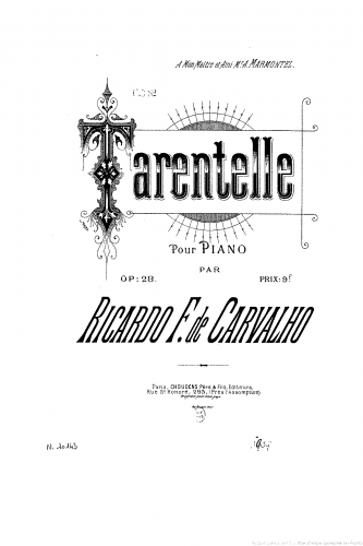 De Carvalho - Tarentelle, Op. 28 - Score